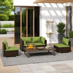 4 Piece Garden Lounge Set with Durable Steel Frame