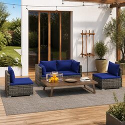 Premium 4-Piece Grey Modular Patio Furniture Set