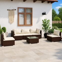 Premium Modular Garden Lounge Set with Brown Rattan