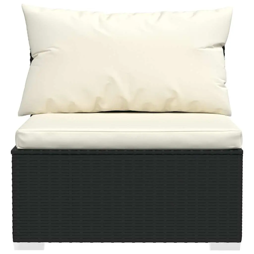 6-Piece Modular Outdoor Patio Lounge Set in Black