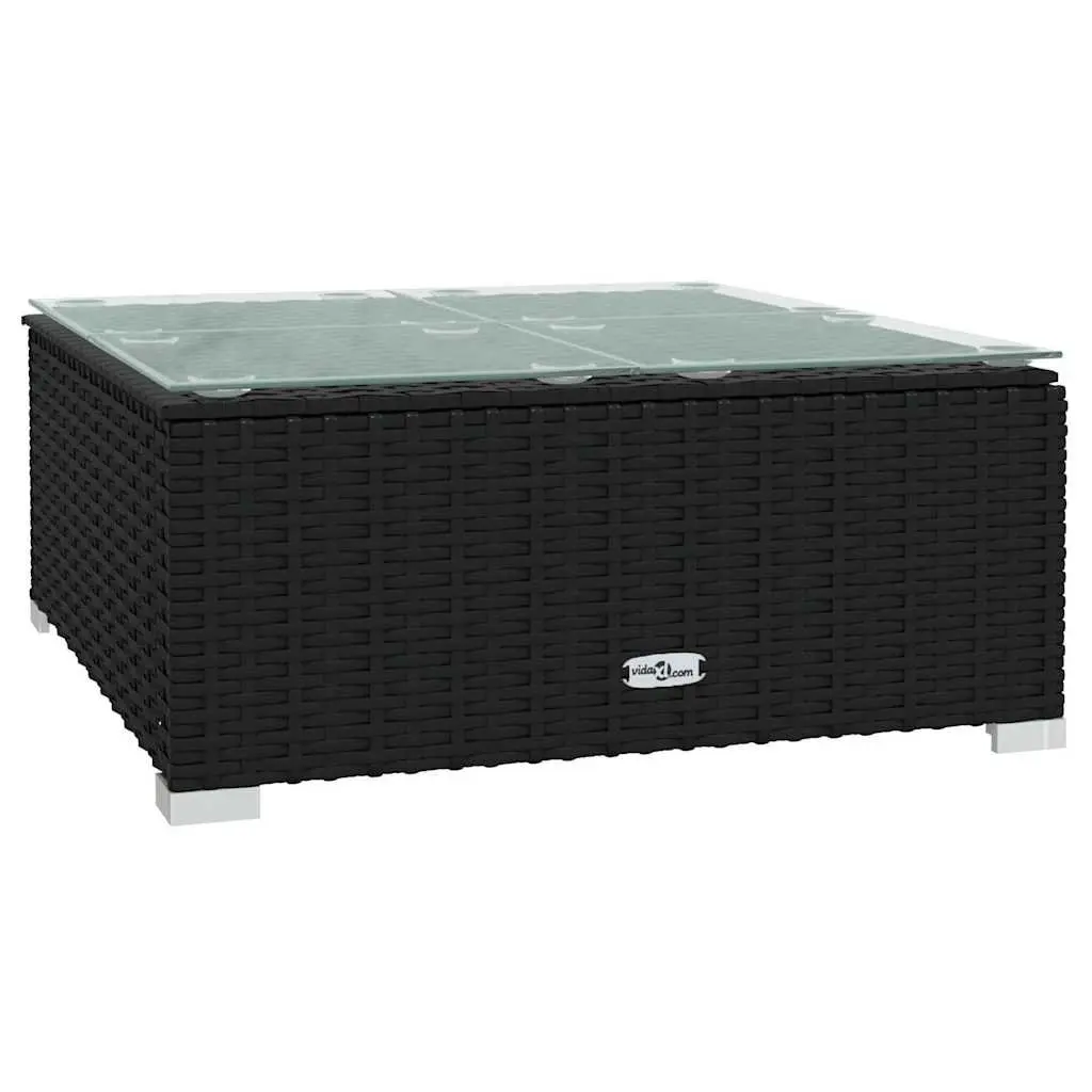 Modular 7-Piece Black PE Rattan Garden Lounge Set