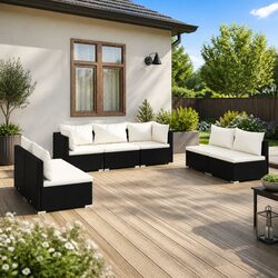 7-Piece Garden Lounge Set with Cushions – Sturdy & Stylish