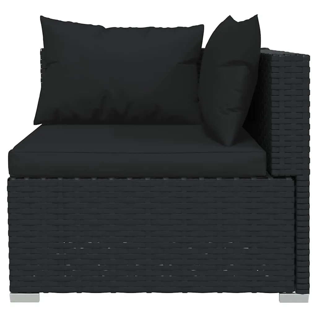 8-Piece Black Modular Outdoor Lounge Set for Relaxation