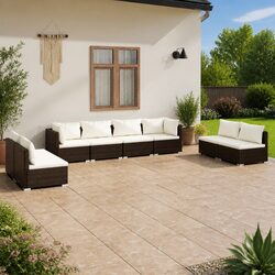 Premium 8-Piece Modular Garden Lounge Set in Brown
