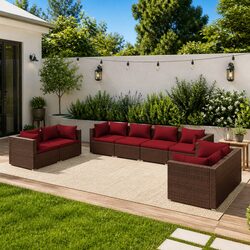 Stylish 8-Piece Outdoor Patio Lounge Set with Durability