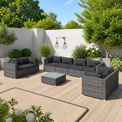 Durable 9 Piece Garden Lounge Set for Outdoor Relaxation