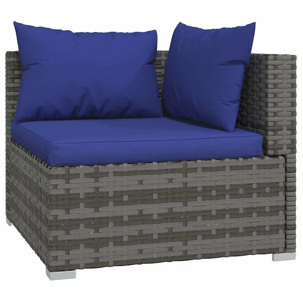 Garden Lounge Set Poly Rattan 9 Piece Outdoor Furniture Grey