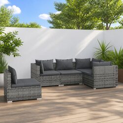 Durable 5 Piece Garden Lounge Set with Cushions