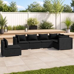 Stylish 6 Piece Outdoor Garden Lounge Set with Cushions
