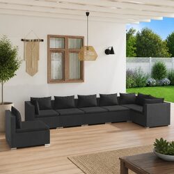 Sturdy 7-Piece Outdoor Garden Lounge Set with Cushions