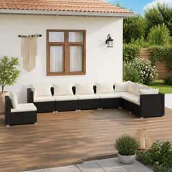 Outdoor Modular Garden Lounge Set - 8 Pieces in Black