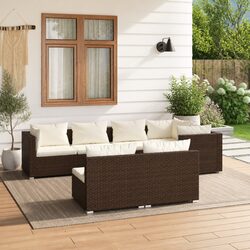 Stylish 7-Piece Poly Rattan Garden Lounge Set