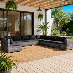Outdoor 11-Piece Garden Lounge Set with Cushions