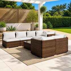 8-Piece Outdoor Lounge Set with Durable Modular Design