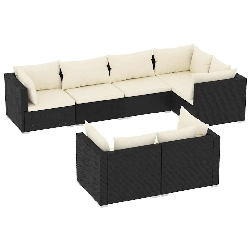 7 Piece Poly Rattan Garden Lounge Set