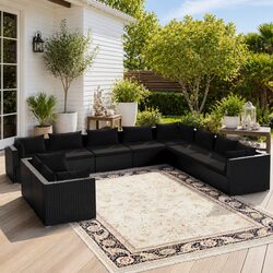 High-Quality 10-Piece Outdoor Lounge Set with Cushions