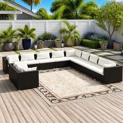 Premium 11 Piece Modular Outdoor Garden Lounge Set