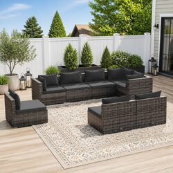 8 Piece Modular Outdoor Lounge Set with Cushions