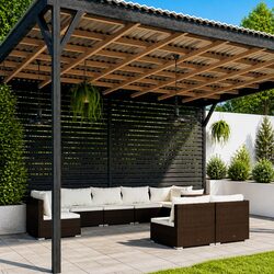 9-Piece Poly Rattan Garden Lounge Set for Durable Comfort