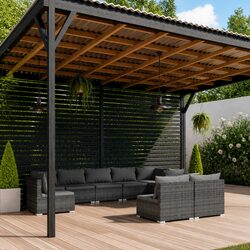 Durable 9-Piece Garden Lounge Set with Modular Design