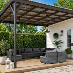 9 Piece Poly Rattan Garden Lounge Set for Outdoor Relaxation