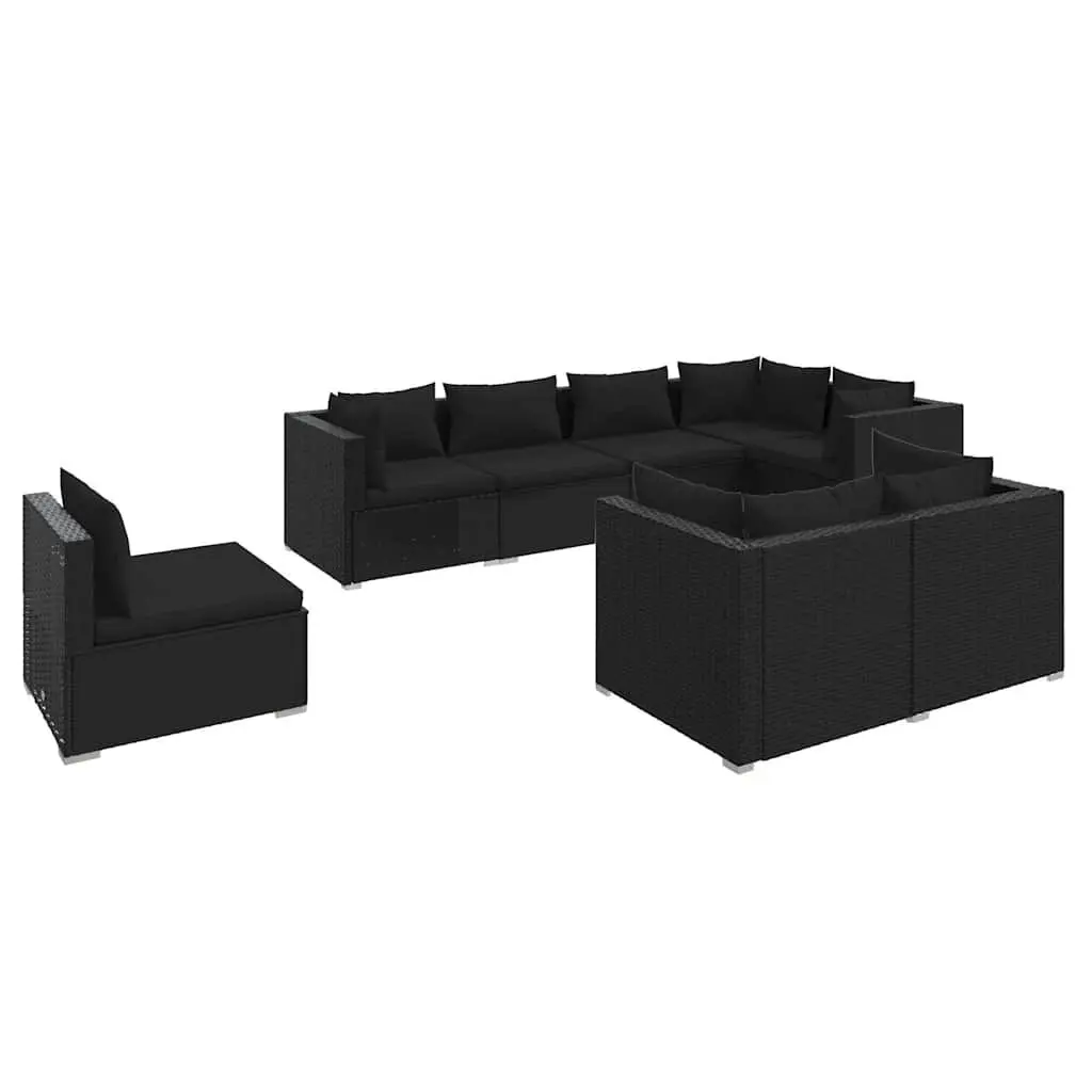 8-Piece Poly Rattan Garden Lounge Set