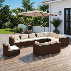 High-Quality 10-Piece Garden Lounge Set with Cushions