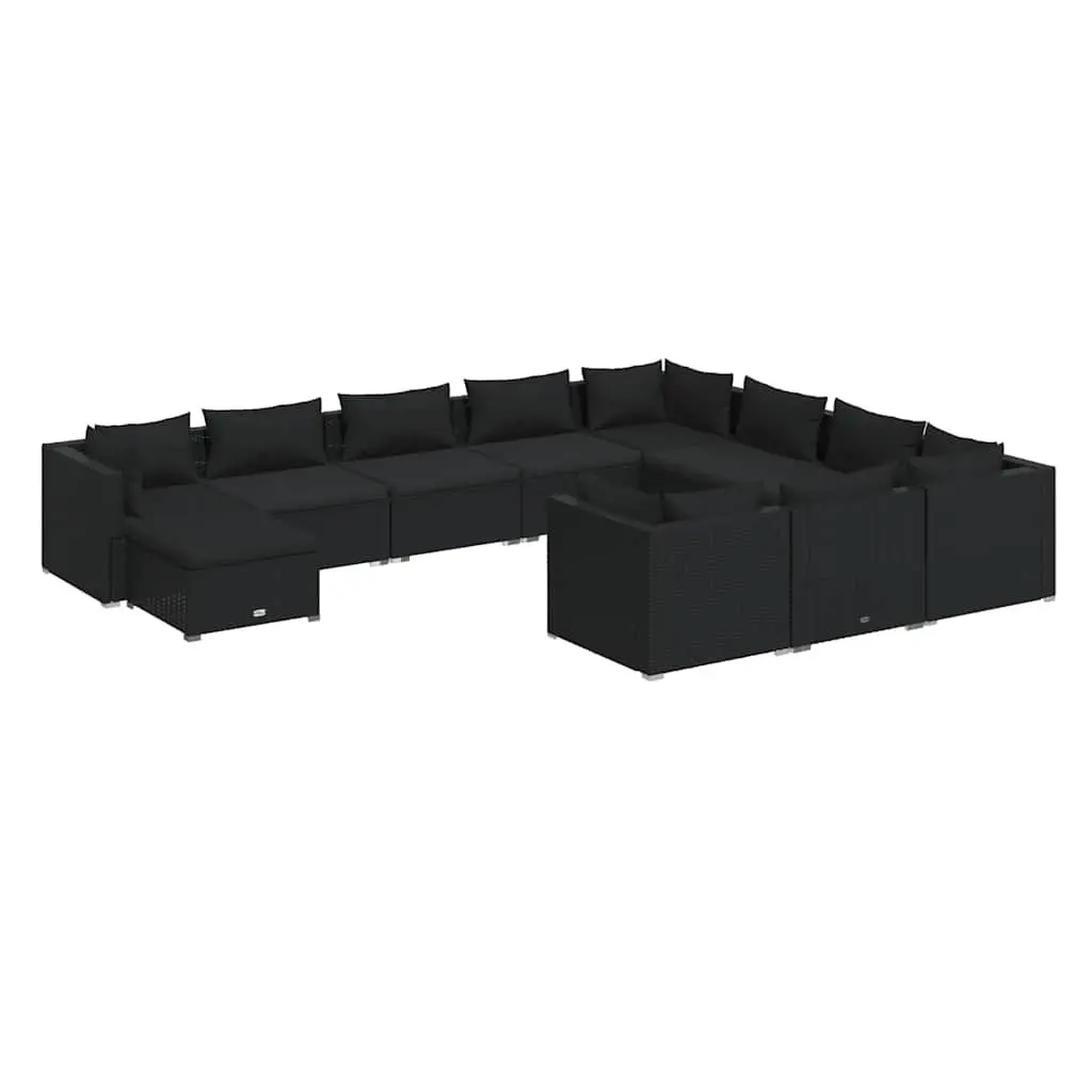 11-Piece Modular Poly Rattan Outdoor Lounge Set