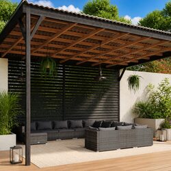 Premium 12 Piece Outdoor Lounge Set Grey PE Rattan