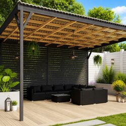 Premium 9-Piece Black Poly Rattan Garden Lounge Set