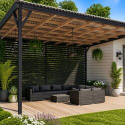 Stylish 9 Piece Grey Poly Rattan Garden Lounge Set