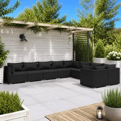 Durable 9 Piece Outdoor Lounge Set with Cushions