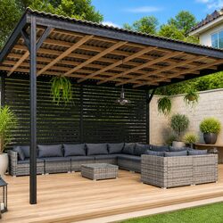 Premium 11 Piece Grey Poly Rattan Garden Lounge Set