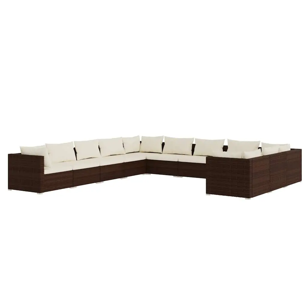 11 Piece Poly Rattan Garden Lounge Set