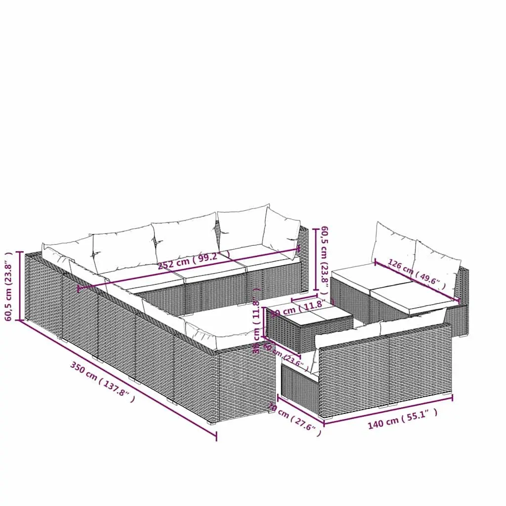 13-Piece Garden Lounge Set for Outdoor Spaces