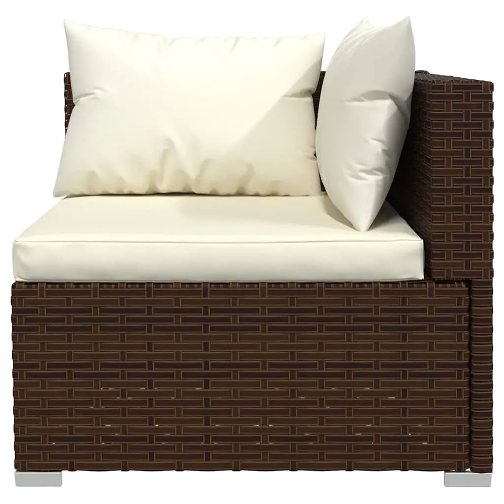 11 Piece Garden Lounge Set PE Rattan Outdoor Furniture Brown