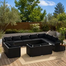Durable 12-Piece Outdoor Garden Lounge Set with Cushions