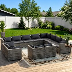 Durable 12-Piece Garden Lounge Set for Outdoor Comfort