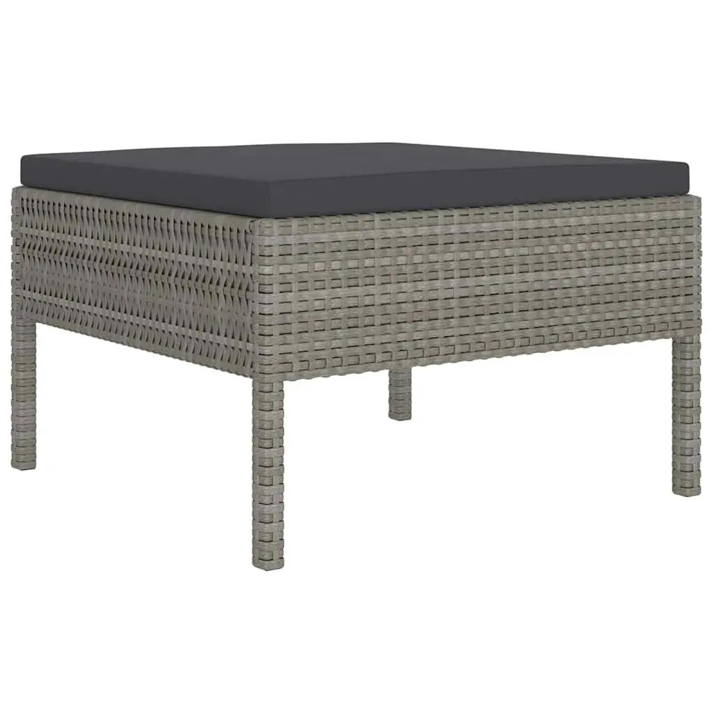 2 Piece Grey Garden Lounge Set with Cushions