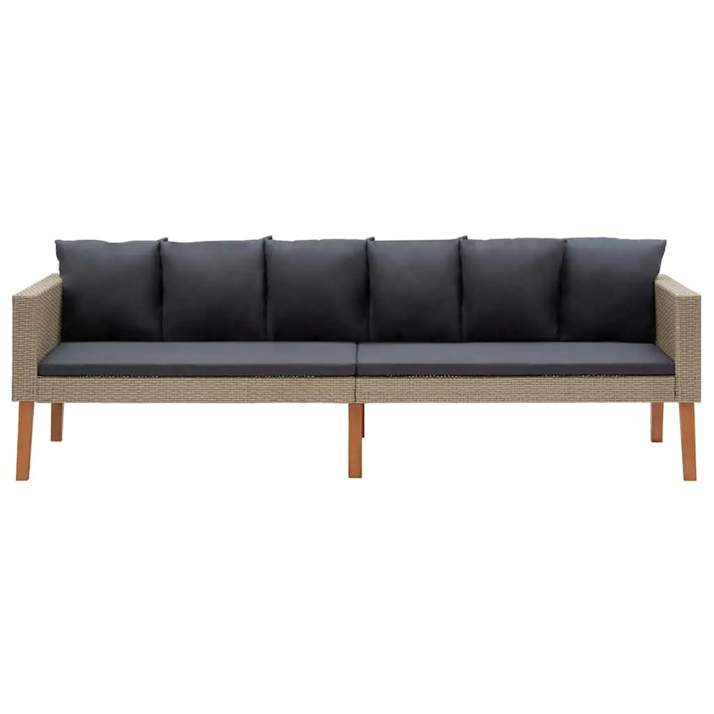 3-Seater Garden Sofa with Beige Cushions