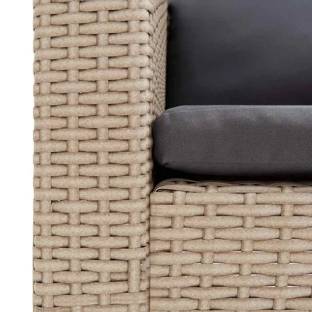 3-Seater Garden Sofa with Beige Cushions