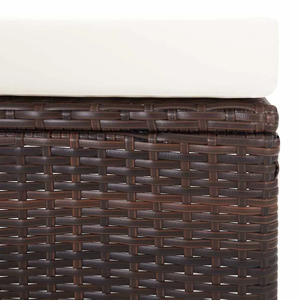 Reclining Garden Chair PE Rattan Brown with Footrest