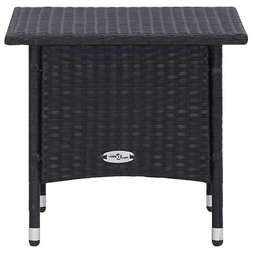 Garden Lounge Set PE Rattan Black 2 Piece Outdoor Furniture Armchair Tea Table