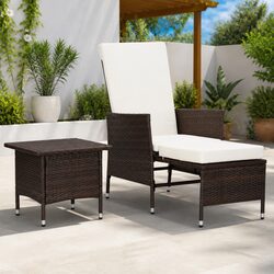 2 Piece Outdoor Garden Lounge Set with Armchair and Table