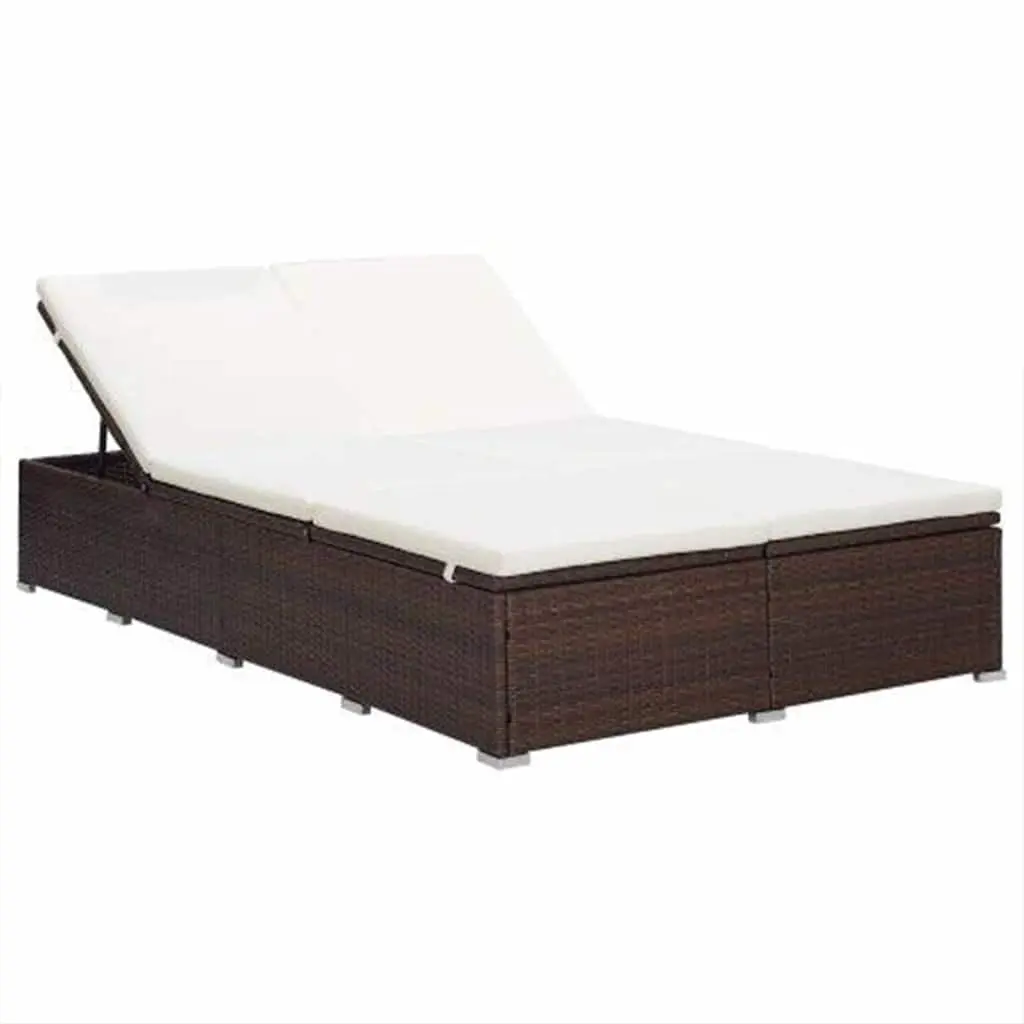 2-Person Sunbed Lounger with Adjustable Roof