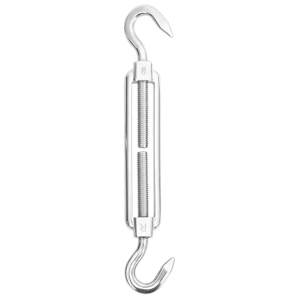 9 Piece Accessory Set for Shade Sail Installation Stainless Steel Fittings with Turnbuckle and Carabiner