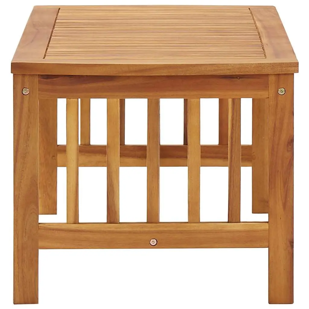 Solid Acacia Wood Coffee Table with Slatted Top