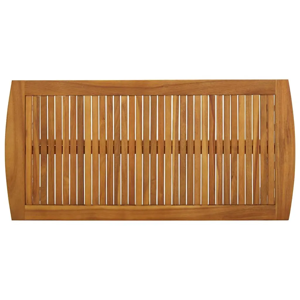Solid Acacia Wood Coffee Table with Slatted Top