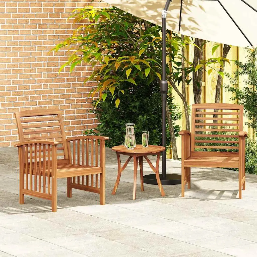 Garden Chairs Wooden Outdoor Patio Seating Furniture Brown 2 Piece
