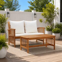 Quality Outdoor 2 Piece Garden Lounge Set with Cushions